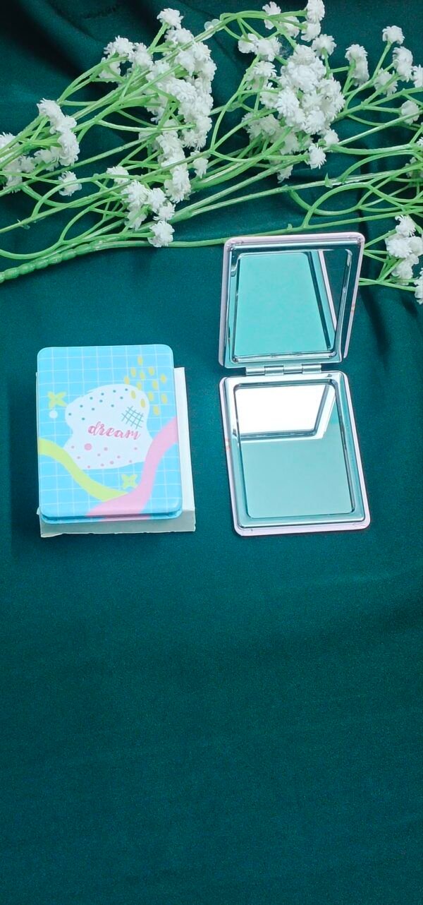Royal 'N' Reesh Portable Mirror for Women, Men and Girls, Mini Mirror, Travel Makeup Mirrors, Double-Sided Mirror with Distortion Free - Blue - Image 2