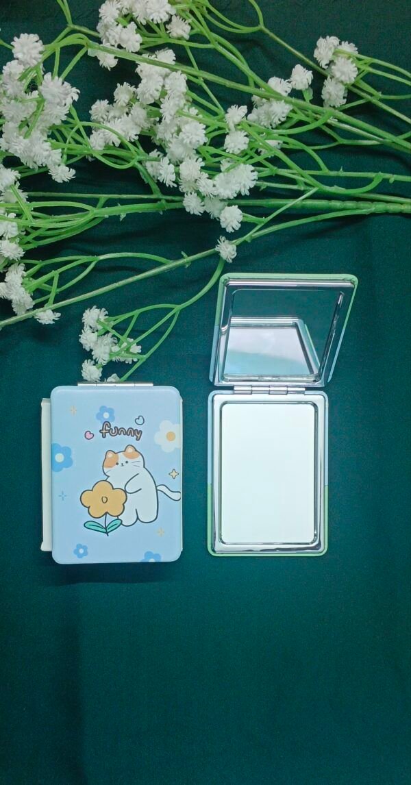 Royal 'N' Reesh Portable Mirror for Women, Men and Girls, Mini Mirror, Travel Makeup Mirrors, Double-Sided Mirror with Distortion Free - Blue - Image 2