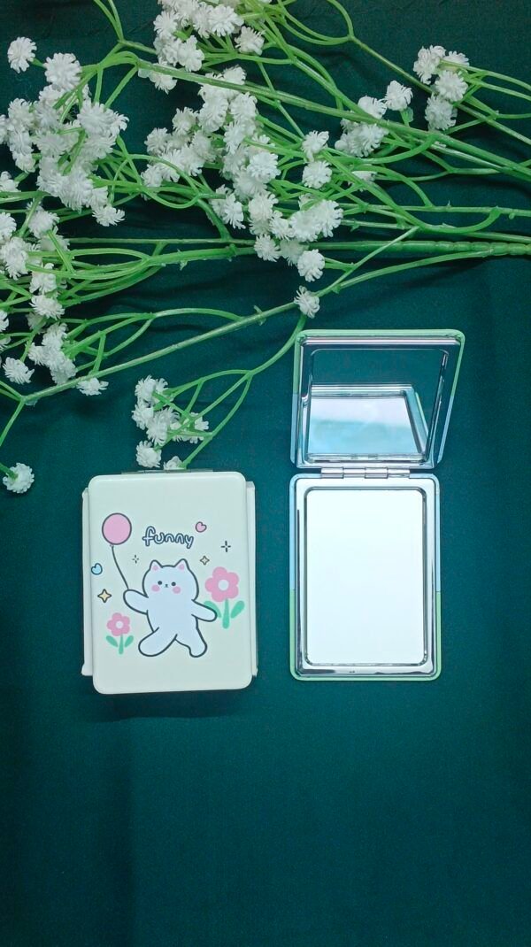 Royal 'N' Reesh Portable Mirror for Women, Men and Girls, Mini Mirror, Travel Makeup Mirrors, Double-Sided Mirror with Distortion Free - Half White - Image 2