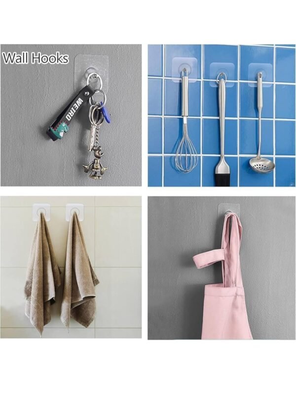 Self-Adhesive Transparent Wall Hooks - 1 Piece - Image 7