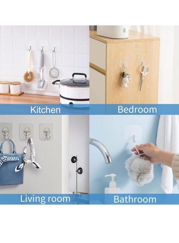 Self-Adhesive Transparent Wall Hooks - 1 Piece - Image 6