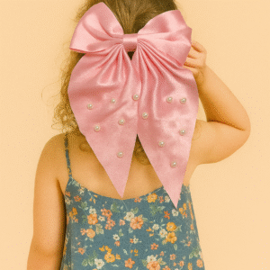 Satin Pearl Hair Bow