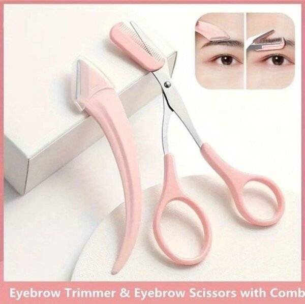 Eyebrow Trimmer With Comb Cutting Scissors Eyebrow Trimming Tool