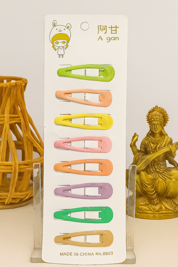 Colourful Kushi Clips set - 10 Pcs