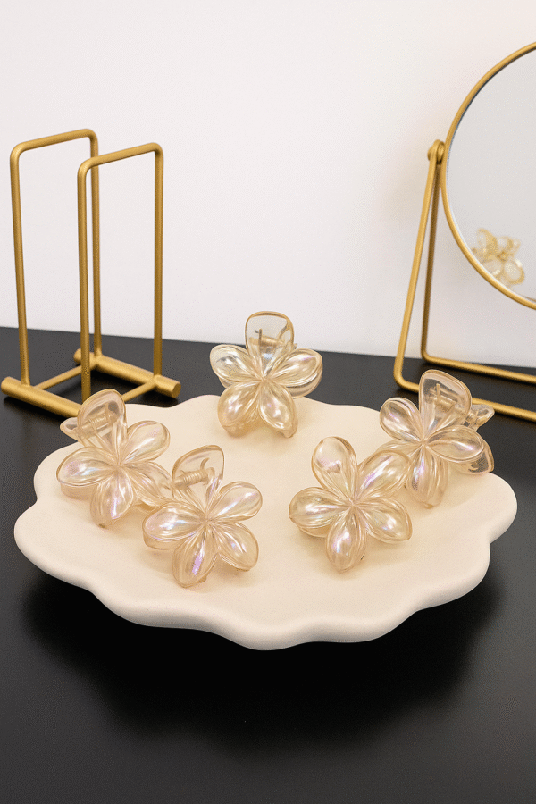 Glossy Flower Hair Clips - 1 pcs - Image 2