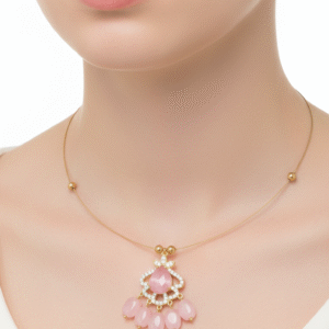 Royal 'N' Reesh - Invisible Chain for Women - Pastel Pink Party Wear